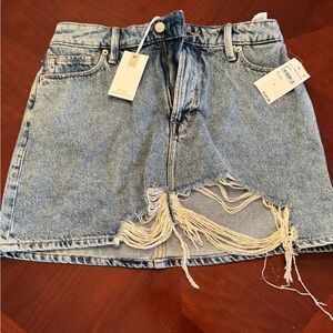 Good American Denim Distressed Skirt